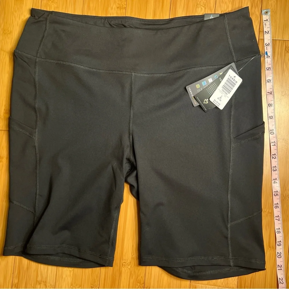 Torrid Active Womens Black Minimalist Casual Athletic Workout Biker Shorts|Sz:3X - Picture 8 of 15